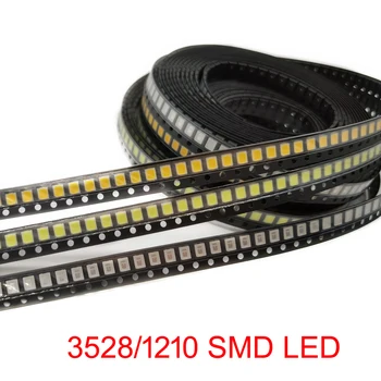 100шт Супер яркий 3528 1210 SMD светодиодный красный/зеленый/синий/желтый/белый светодиодный диод 3.5*2.8*1.9 мм