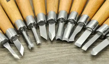 12шт SK2 Стальные ручные инструменты для резьбы по дереву Набор зубил для стружки деталей Инструмент для вырезания ножей
