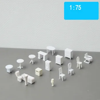 20 шт./лот Пластиковая модель торгового здания в масштабе 1/75, стул и стол для архитектурных моделей, наборы игрушек