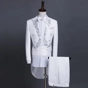 2020 Последние мужские костюмы со смокингом, 2 предмета, длинное пальто, свадебные Мужские костюмы для выпускного вечера на заказ, Terno Masculino, 2 предмета (куртка + брюки)