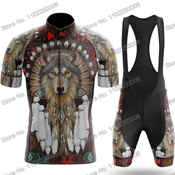 2023 Велосипедная одежда Native Wolf, Летний Комплект из джерси для велоспорта, Мужская рубашка для шоссейного велосипеда, костюм с коротким рукавом, MTB Велосипедный Нагрудник, Шорты-Майо
