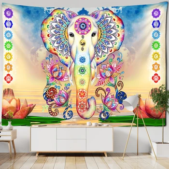 3D Фреска Гобелен в виде Слона, Висящий На стене В Богемной спальне Хиппи, Печать ткани для домашнего декора