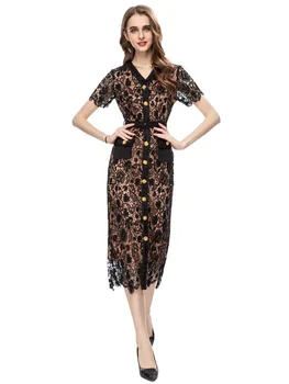 55 Дизайнерская мода 2023, Летние женские великолепные Элегантные кружевные платья Миди знаменитостей, повседневные винтажные платья высокого качества