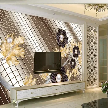beibehang Большие обои на заказ с бриллиантовым цветком, стерео гостиная, спальня, диван, мебель для дома, фон, стена