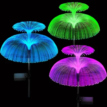 D5 Solar Jellyfish Light, 7 цветов, Солнечные садовые фонари, светодиодные волоконно-оптические фонари, уличный водонепроницаемый декор, Solor Лампа для газона и патио
