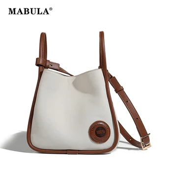 MABULA Повседневная холщовая маленькая сумка-тоут с ручкой из искусственной кожи, женские сумки, кошелек для телефона, простой дизайн, Женская сумка через плечо