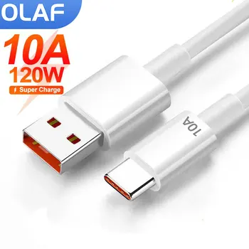 OLAF 10A 120 Вт USB Type C Кабель Супер Быстрая Зарядка Для Huawei USBC Зарядное Устройство Провод Передачи Данных Шнур Для Samsung Xiaomi POCO Oneplus Tipo C