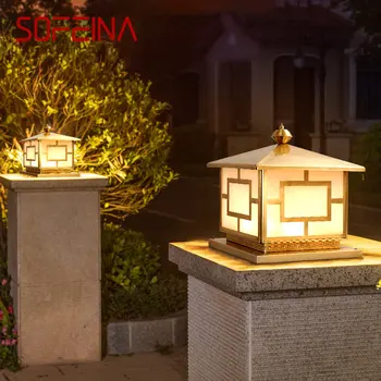 SOFEINA Открытый классический латунный садовый ландшафтный светильник Простой столб для патио IP65 Водонепроницаемый ретро светодиодный светильник для внутреннего двора