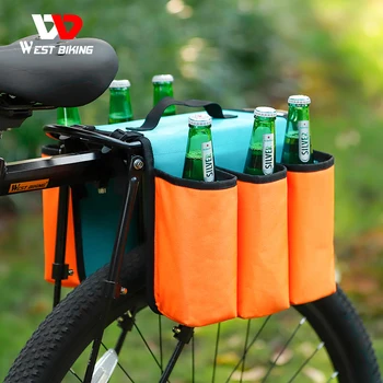 WEST BIKING Велосипедная сумка для напитков, изолированная бутылка для воды, чайник, подстаканник, Переносная сумка-холодильник для багажника велосипеда