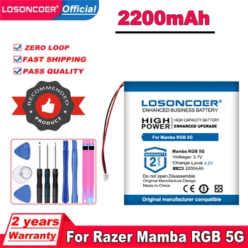 Аккумулятор беспроводной мыши LOSONCOER 2200mAh для игровой беспроводной мыши Razer Mamba RGB 5G