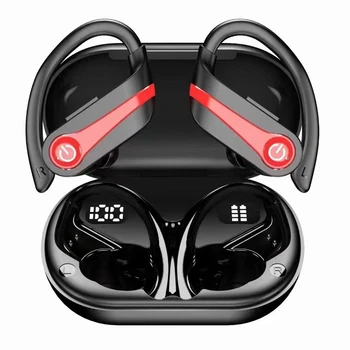 Водонепроницаемые Bluetooth-наушники с ушным крючком, беспроводные наушники, светодиодный индикатор питания, шумоподавление, музыкальные игровые наушники для звонков HD