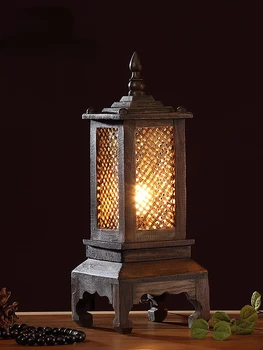 Декоративная кнопка включения из массива дерева, настольная лампа в стиле ретро, характерное настольное освещение в Тайланде, клубная модель комнаты