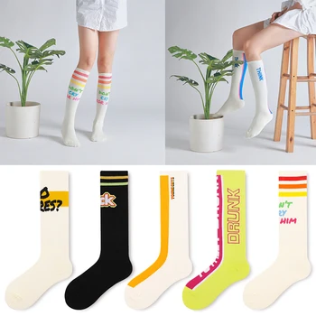 Длинные носки женские носки tide JK calf, женские трендовые носки ins, длинные носки для йоги, женские спортивные носки, носки для фитнеса, высокие носки для бега