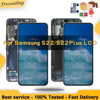 Для Samsung Galaxy S22 ЖК-дисплей S901B S901B/DS S901U Дисплей Сенсорный Экран Дигитайзер Для Samsung S22 plus ЖК-дисплей S906B S9060 С Рамкой
