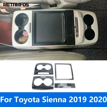 Для Toyota Sienna 2019 2020 Центральная консоль из углеродного волокна Держатель стакана для воды Подлокотник Ящик Для Хранения Отделка панели Аксессуары Для Стайлинга автомобилей