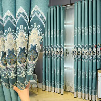 Европейские шторы для гостиной, роскошные плотные шторы из Кортины и синели, плотные шторы, занавески для спальни