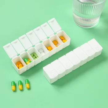 Еженедельная коробка для таблеток, Органайзер для хранения лекарств, контейнер для лекарств, Дозатор таблеток, Пластиковая Независимая Решетка