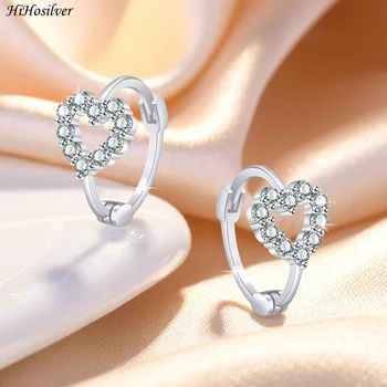 Женские серьги-кольца с серебряными иглами HiHosilver 925 пробы, модный ювелирный подарок для девочки, новинка HS0062