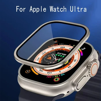 Закаленное стекло для Apple Watch Ultra 49 мм Защитная пленка для экрана Аксессуары для металлического бампера Защита от царапин HD Full Film iWatch Ultra 49 мм