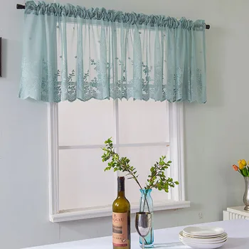 Занавески с балдахином Кружевные кухонные занавески из вафельной ткани Текстурированный балдахин для ванной комнаты Водоотталкивающее покрытие кухонных окон