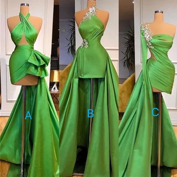 Зеленые вечерние платья с бисером для женщин, vestidos de fiesta de longo, сексуальные роскошные вечерние платья русалки