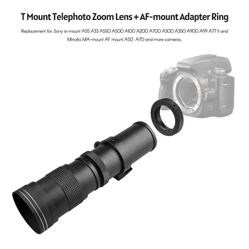 Камера MF с супертелеобъективным зумом F/8.3-16 420- Крепление 800 мм T2 с переходным кольцом для автофокусировки для Sony Alpha-mount A55 A33 A550