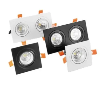 Квадратные встраиваемые светодиодные светильники COB с регулируемой яркостью 7 Вт, 9 Вт, 12 Вт, светодиодные потолочные точечные светильники AC85-265V, светодиодные потолочные светильники для внутреннего освещения