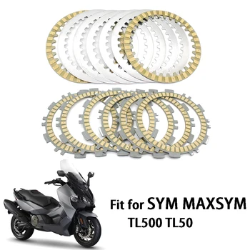 Комплект фрикционных пластин мотоцикла Pokhaomin Комплект сцепления Стальной для SYM MAXSYM TL500 TL508