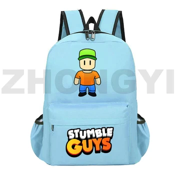 Красочные школьные сумки с мультяшным принтом Stumble Guys для девочек и мальчиков, спортивная сумка для книг, дорожный рюкзак, женская сумка через плечо в корейском стиле
