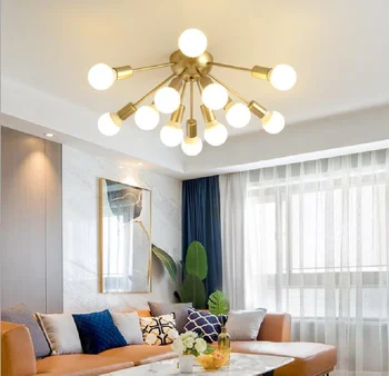 Креативный цветочный потолочный светильник из черного и белого золота, лампа для гостиной, теплая лампа для спальни, современная простая бытовая лампа