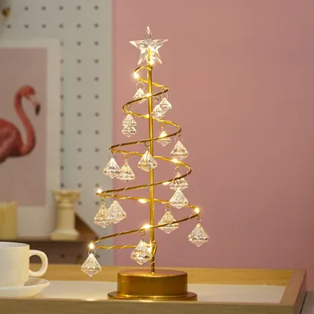 Лампа для праздничного декора, светодиодная кухонная лента, Датчик размаха рук, Хрустальная Рождественская елка, Настольная лампа, Светящиеся игрушки для спальни