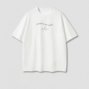 Летняя Мужская Повседневная футболка из чистого хлопка, большой размер 2XL, Дизайн с белыми и черными надписями, Молодежная уличная верхняя одежда