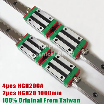 Линейная направляющая HIWIN HG20 2шт 1000 мм hgr20 с направляющим блоком 4шт HGH20CA для станков с ЧПУ Нестандартной длины HGH20