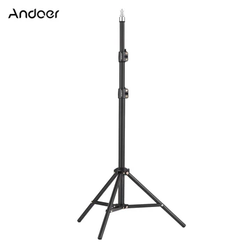 Металлическая осветительная стойка Andoer, сверхмощная Регулируемая подставка для штатива 210 см / 83 дюйма 1/4 дюйма для студийного отражателя, софтбокса, светодиодного видеосвета