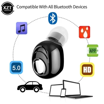 Мини Беспроводные Bluetooth Наушники V5.0 Стерео гарнитура-вкладыш с микрофоном Спортивные Наушники для Бега Наушники для Xiaomi Android IOS