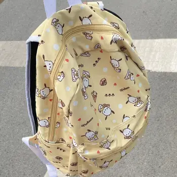 Многофункциональный женский рюкзак Kawaii на молнии, милая холщовая школьная сумка Hello Kitty Pochacco для девочек-подростков, сумка через плечо