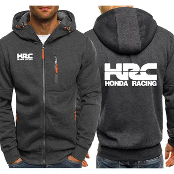 Модная повседневная куртка HRC с логотипом гоночного мотоцикла и автомобиля, повседневные мужские толстовки на молнии в стиле харадзюку с длинным рукавом, толстовки с капюшоном