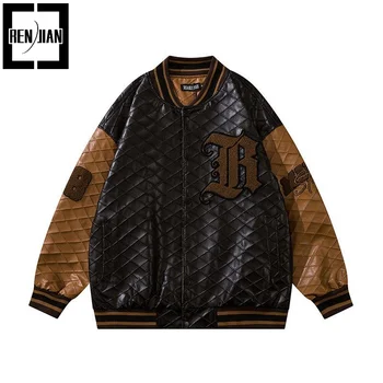 Модная Университетская бейсбольная куртка из кожи Hi Street с меховой вышивкой, Уличная одежда, пальто Letterman в стиле хип-хоп большого размера, Верхняя одежда