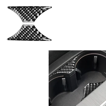 Наклейка для отделки автомобильного держателя стакана воды из настоящего углеродного волокна для Audi A3 S3 RS3 8V 2013 2014 2015 2016 2017 2018 Аксессуары для укладки