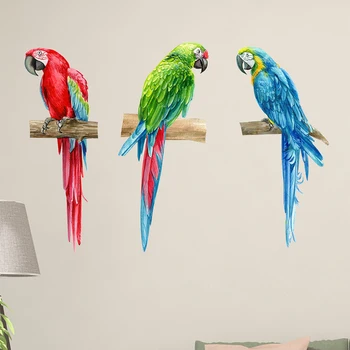 Наклейка на стену с принтом Тропической Птицы и Попугая, красочные Водонепроницаемые обои с птицами, Экологически Чистый Самоклеящийся материал Высокого качества