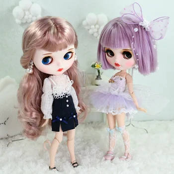 Наряды для куклы ICY DBS Blyth, фиолетовое платье принцессы-ангела, костюм-юбка для девушки из аниме 1/6 BJD ob24