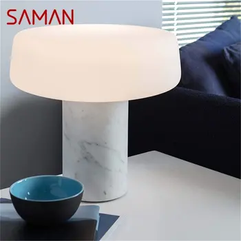 Настольная лампа SAMAN Nordic, современная роскошная настольная лампа из винтажного мрамора, светодиодная для дома, прикроватной тумбочки в гостиной