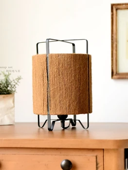 Настольная лампа Простая ретро японская нордическая минималистичная ностальгическая прикроватная лампа ручной работы