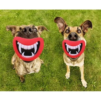 Новые прочные Безопасные забавные пищащие игрушки для собак Звук губ Дьявола Играющий / жующий щенок Сделает вашу собаку счастливой