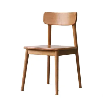 Обеденные стулья из вишневого дерева, стул со спинкой из цельного дерева, современный простой домашний ресторан в стиле Северной Европы