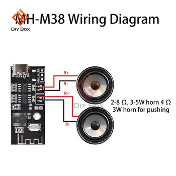 Плата беспроводного декодера MH-MX38 Bluetooth 5.1 Аудиомодуль MICRO USB Type-C 5 Вт + 5 Вт Усилитель MP3 Verlustfreie Stereo 5V