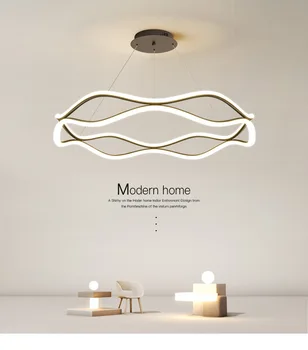 Подвесной светильник в скандинавском стиле для гостиной и столовой, дизайнерская потолочная люстра, лампа для домашнего кабинета, простая линейная лампа