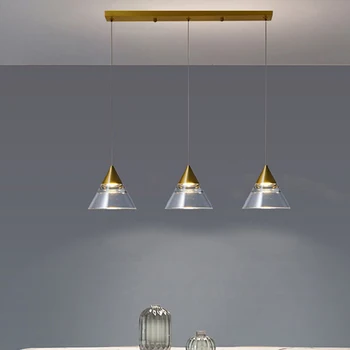 Подвесные светильники Fumi, Встроенное 3-ламповое Подвесное освещение С Золотой Отделкой, Кухонные Потолочные светильники с хрустальным Абажуром