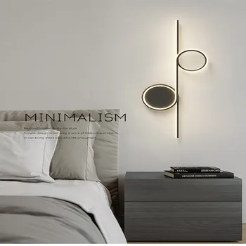 Прикроватная лампа для спальни Индивидуальность Креативный Светильник для прохода по лестнице Простой Современный кабинет Фон Гостиной Настенный светильник