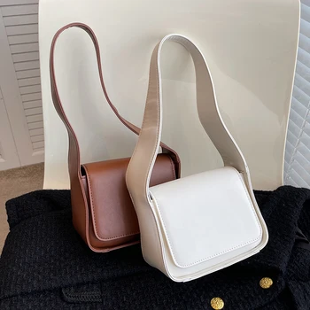 Простая сумка для женщин, брендовая сумка-слинг из искусственной кожи, сумка-ведро, женская сумка для путешествий, модная женская сумка для покупок в подмышечной впадине, Sac